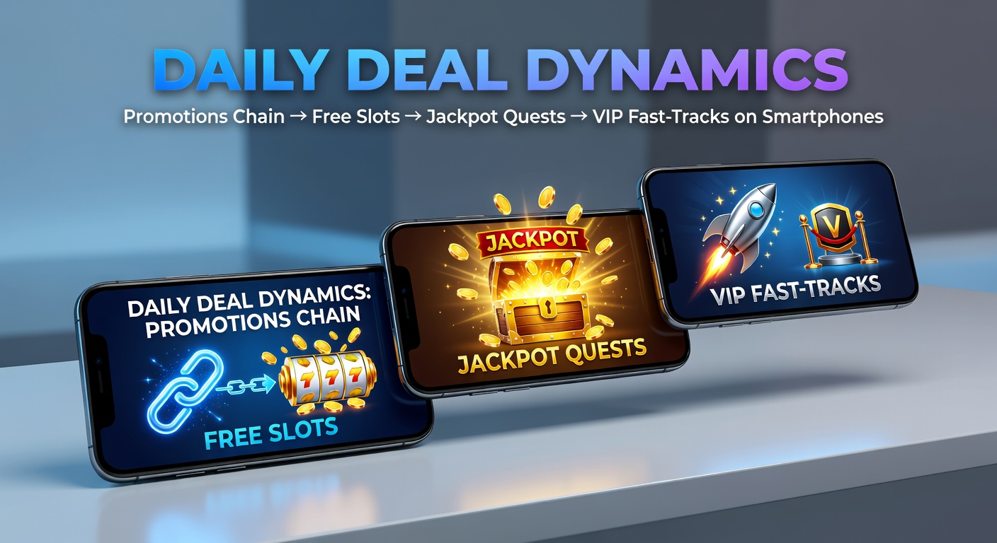 Vibrant mobile slot screen showing chained promotions from free spins to jackpot symbols and VIP badges glowing on a smartphone display
