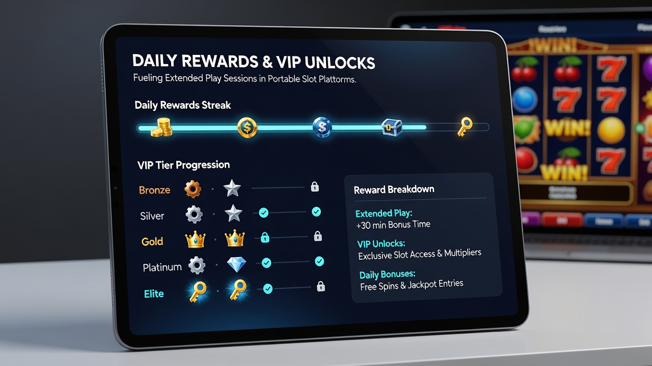 VIP tier progression screen highlighting reward multipliers and exclusive daily offers in a mobile slot app