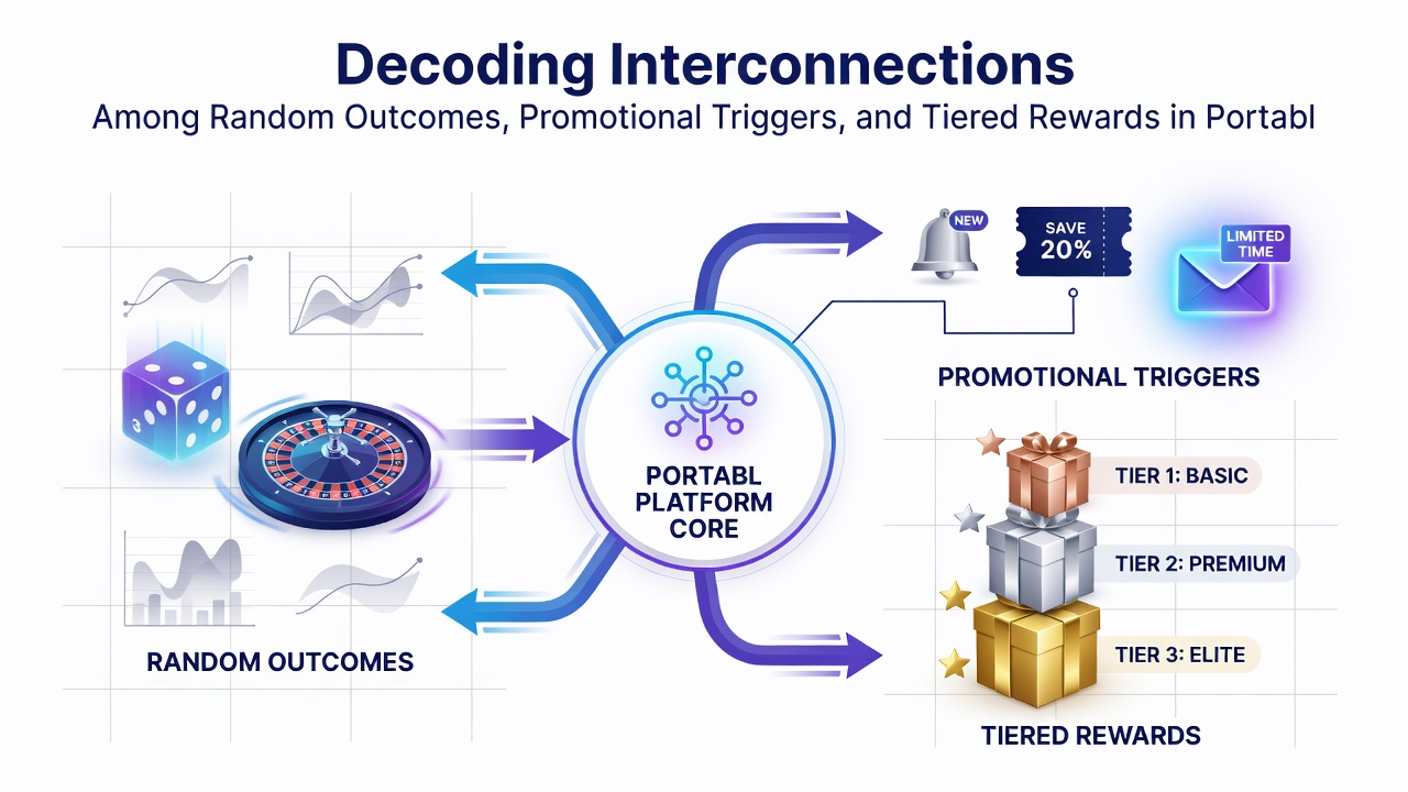 Flowchart illustrating connections between random spins, triggered promotions, and VIP tier benefits within smartphone slot applications