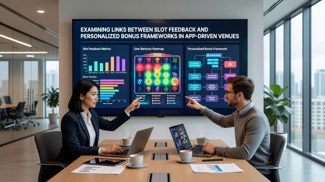 Analytics dashboard showing connections between slot player feedback data and customized bonus allocations