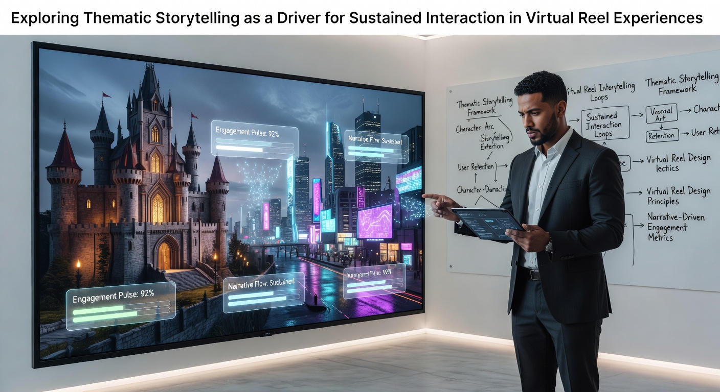 Visual representation of story-driven reel mechanics in virtual slot environments