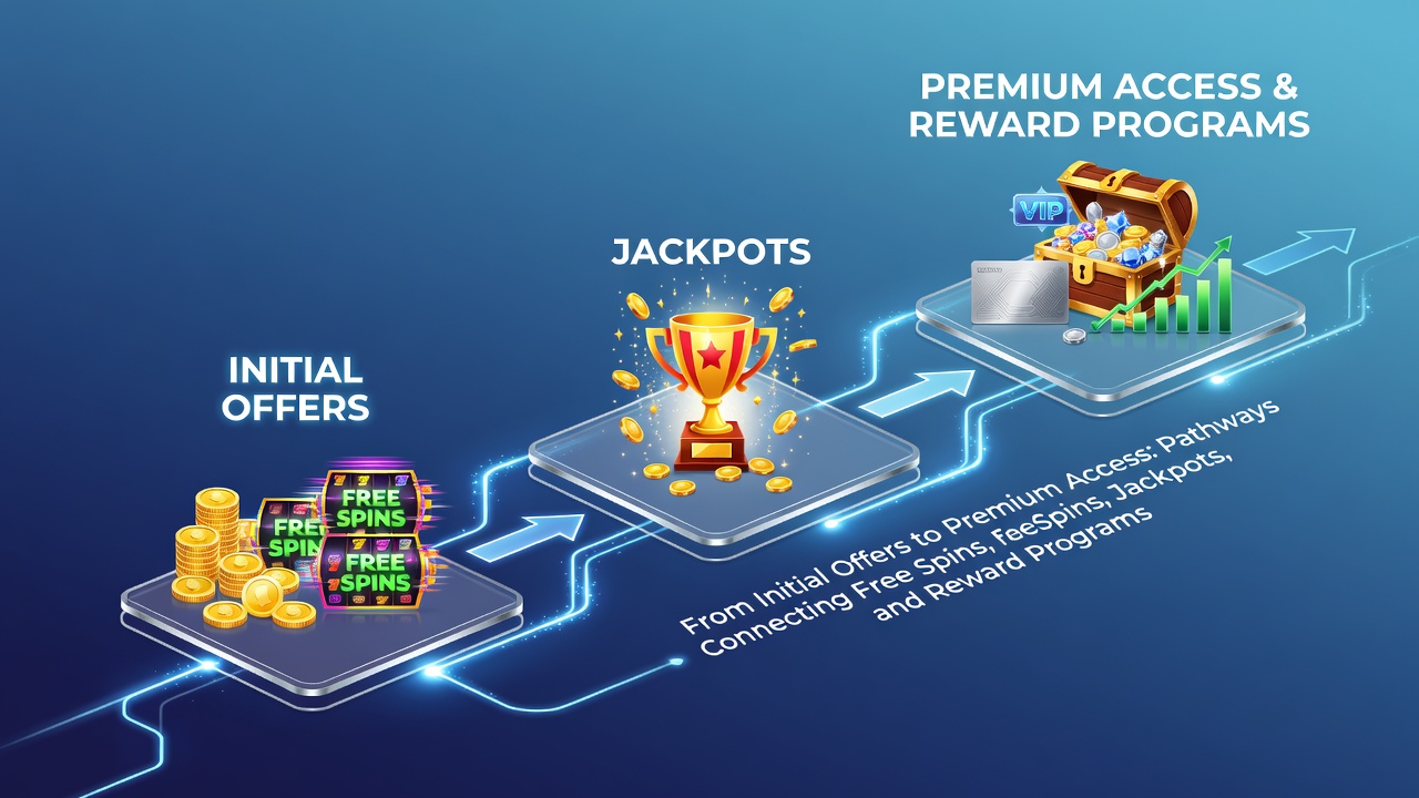 Mobile casino reward program dashboard showing VIP tiers and jackpot progress