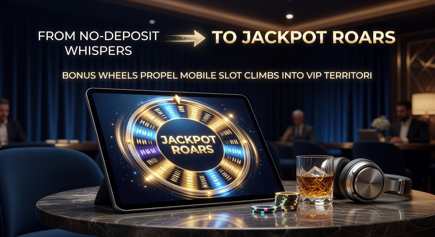 Mobile phone displaying a spinning bonus wheel with jackpot lights flashing, VIP badges accumulating in the background