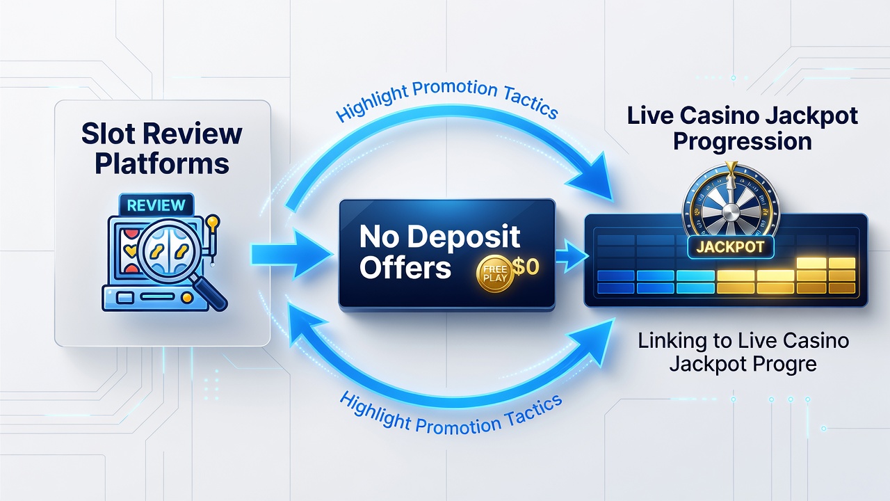 Live casino interface showing jackpot progression meters integrated with VIP tier indicators after no-deposit bonus activation
