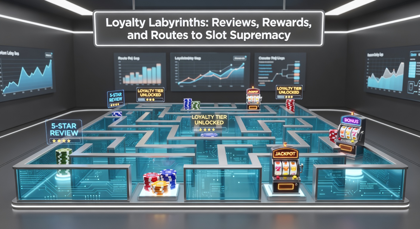 Dynamic graphic showing slot loyalty rewards cascading like slot symbols, with tiers unlocking jackpot paths and VIP icons