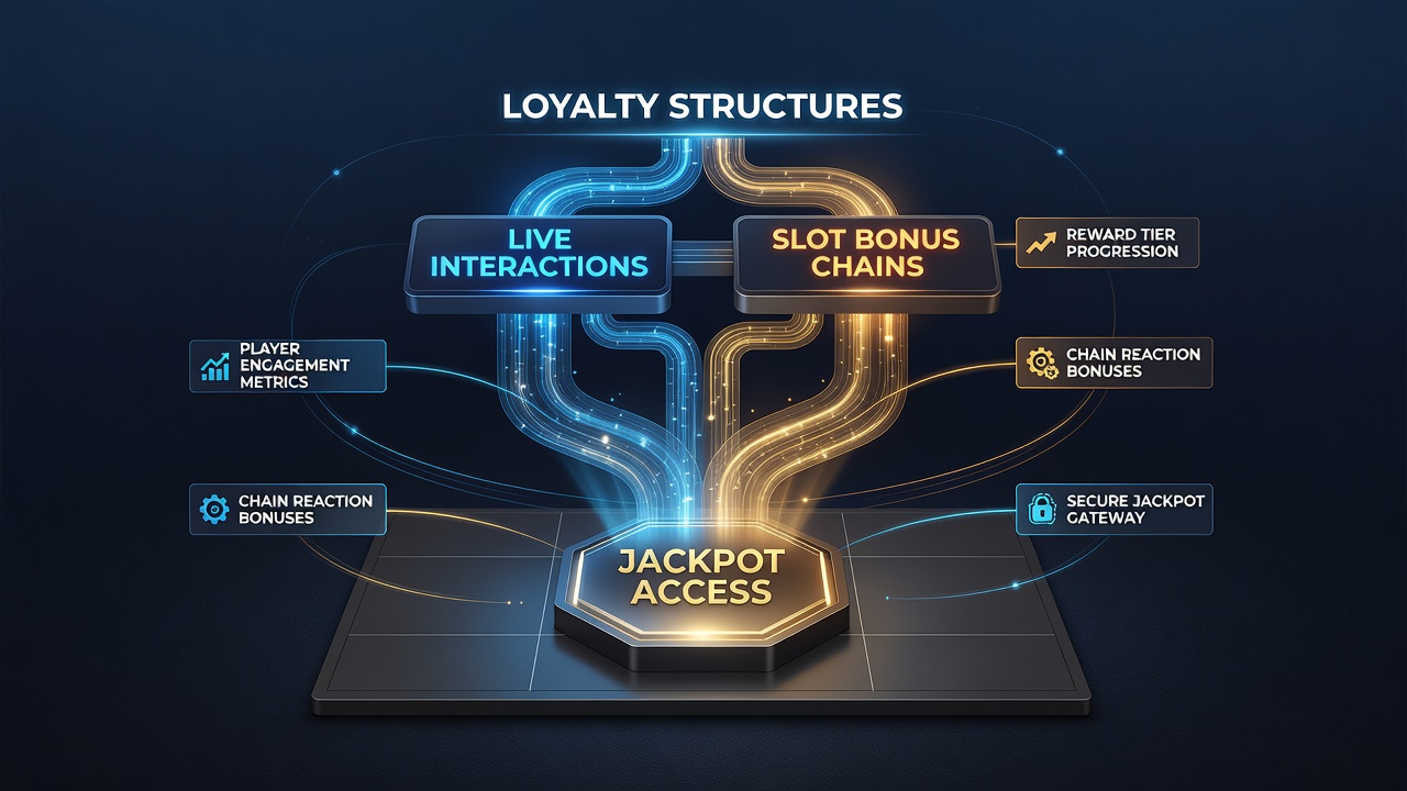 Player interface illustrating bonus chain progression and jackpot access indicators