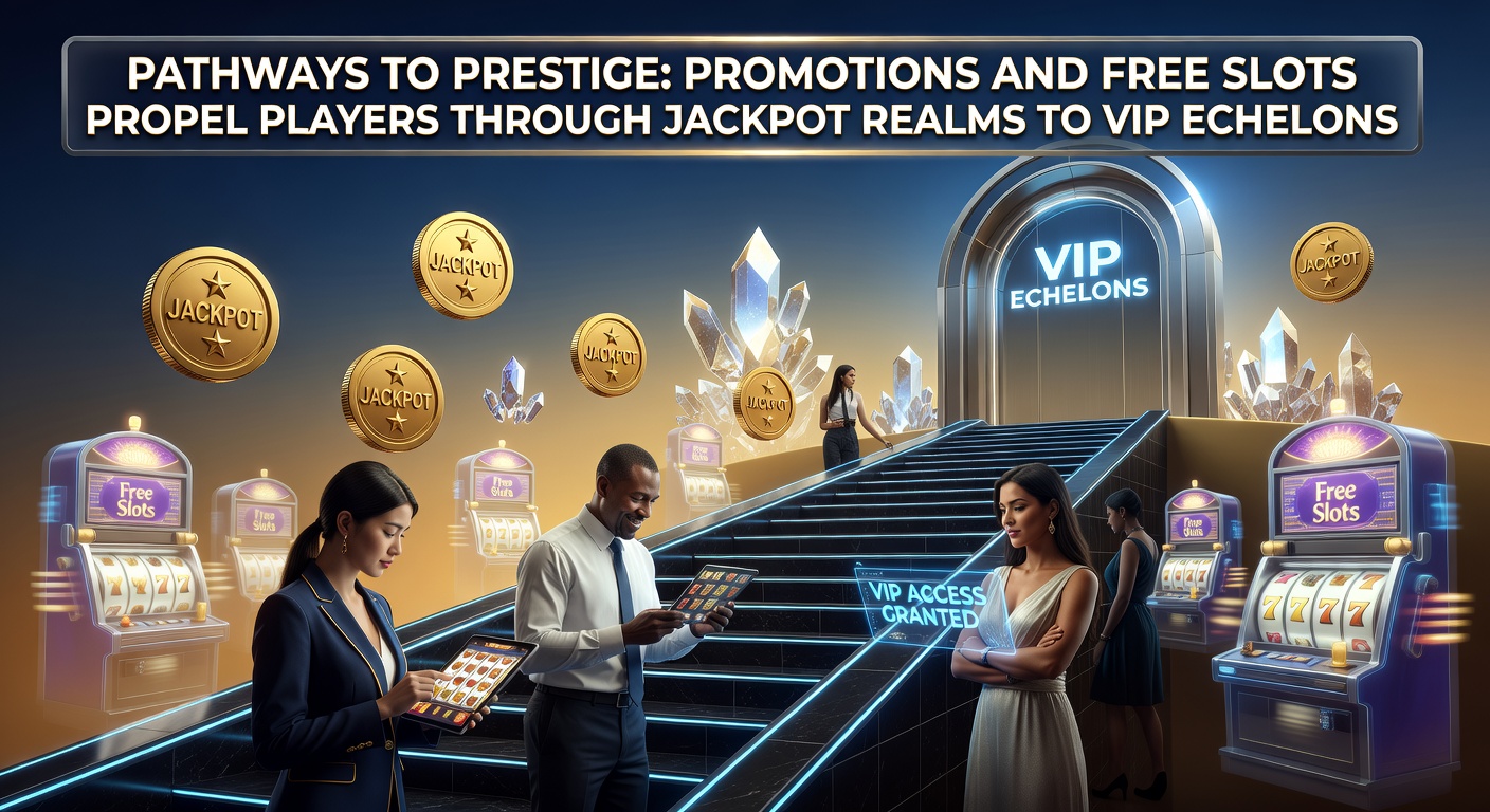 Vibrant casino interface showing a player advancing through loyalty tiers with jackpot symbols and promotional banners glowing in the background