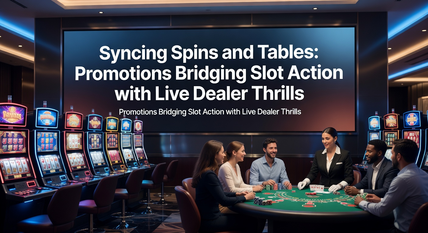 Vibrant casino interface showing slot reels spinning alongside a live blackjack table, highlighting promotional overlays that link the two games