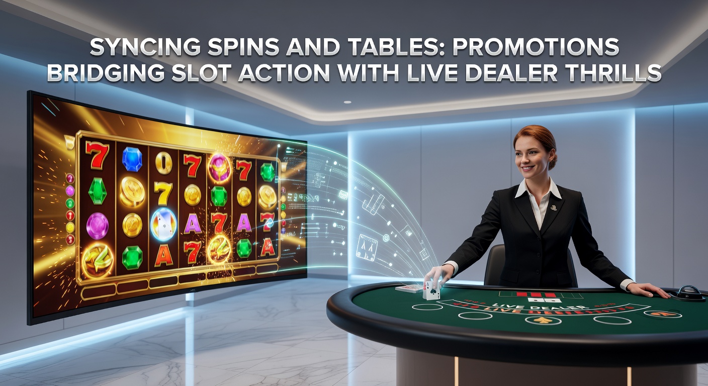 Dynamic split-screen of a slot machine payout transitioning into a live dealer roulette wheel spin, with promotional bonus icons bridging the divide