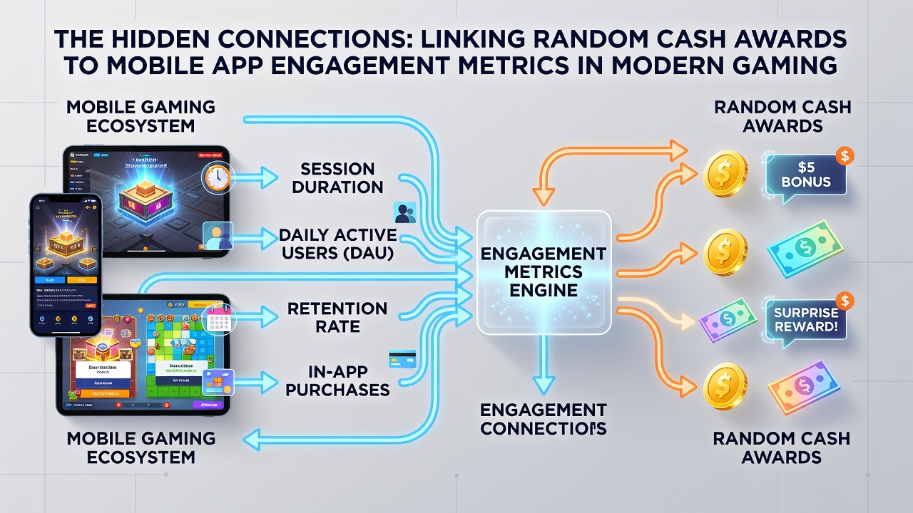 Analytics dashboard showing correlations between cash awards and mobile app metrics